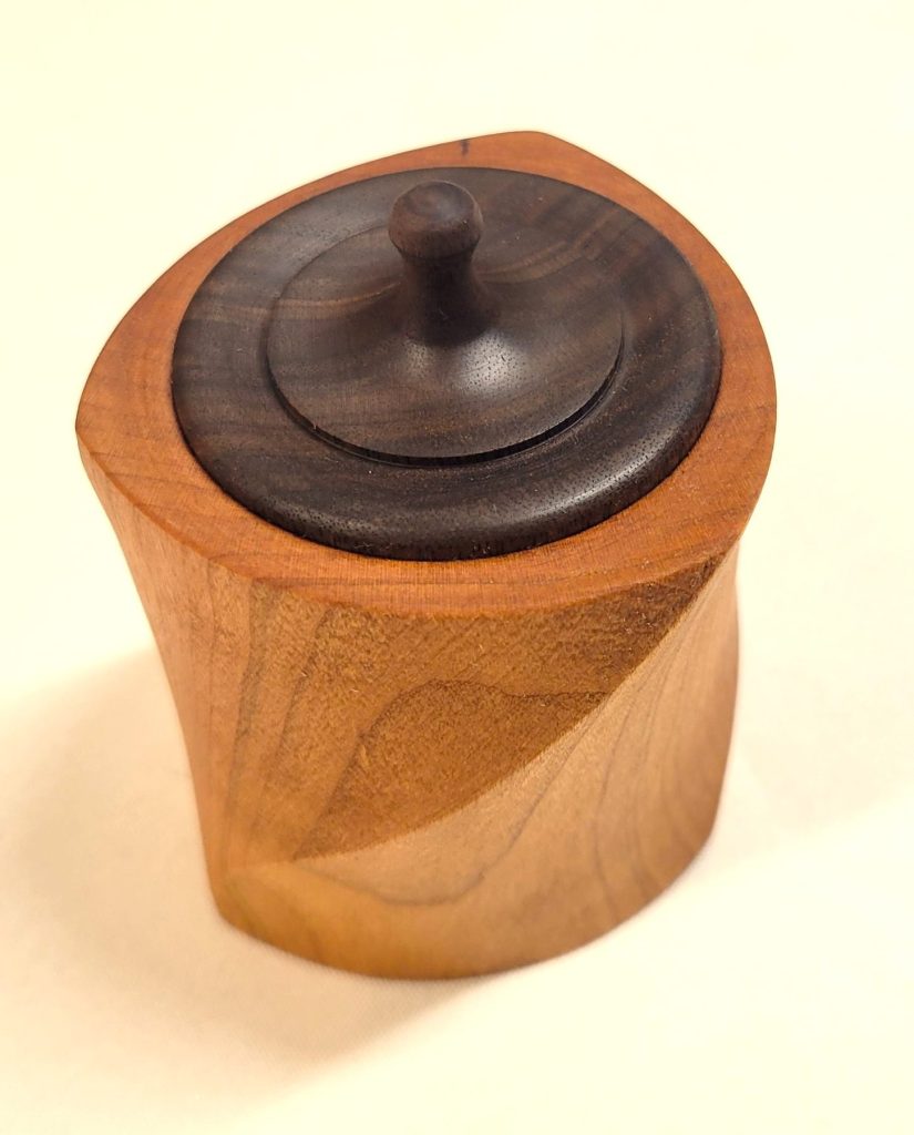 Maple and Walnut Three Point Box turned by Will Elliott, Central Wisconsin Wood Turners