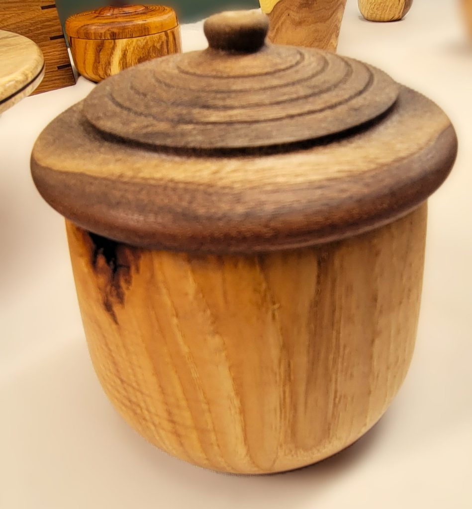 Hickory and Walnut Box turned by Jesse Kirmse, Central Wisconsin Wood Turners