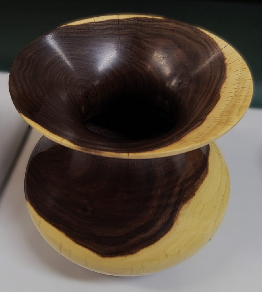 Walnut Vase turned by Richard Sondelski, Central Wisconsin Wood Turners