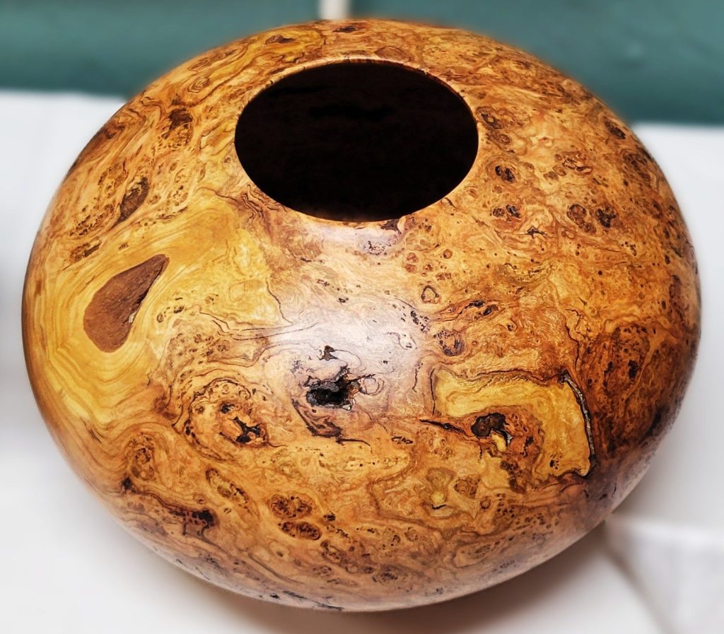 Cherry Burl Vessel turned by Robert Kidd, Central Wisconsin Wood Turners
